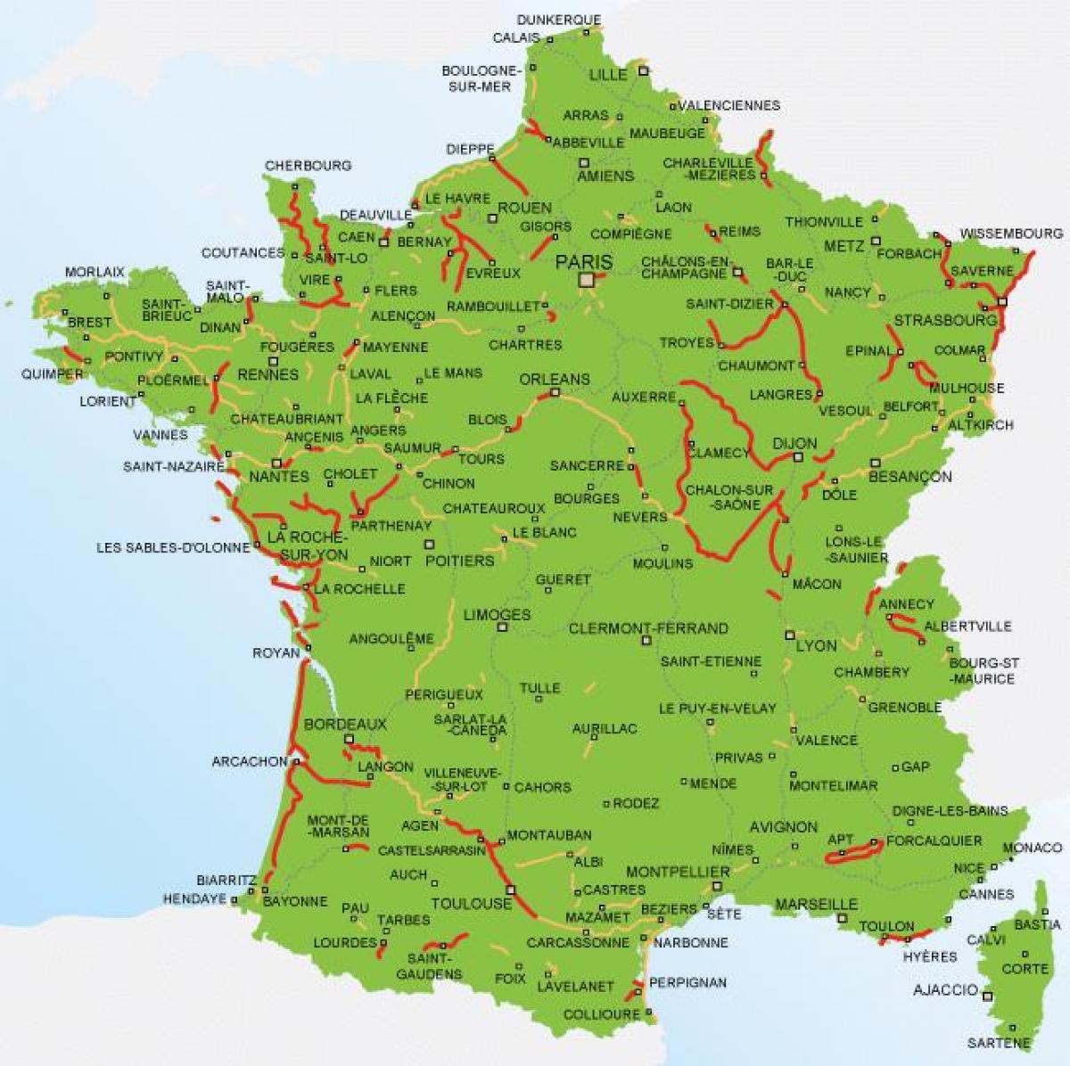 فرنسا الدراجة خريطة