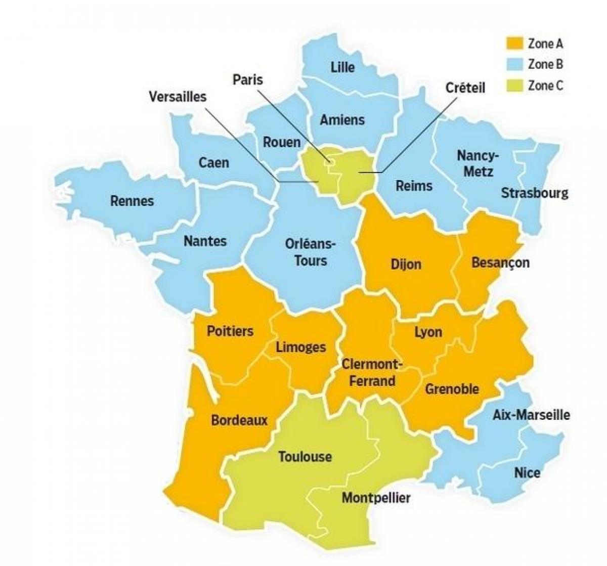 المدرسة خريطة فرنسا