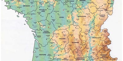 خريطة فرنسا الارتفاع