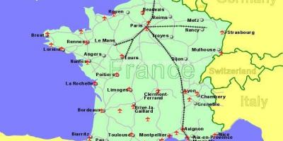 مطارات جنوب فرنسا خريطة
